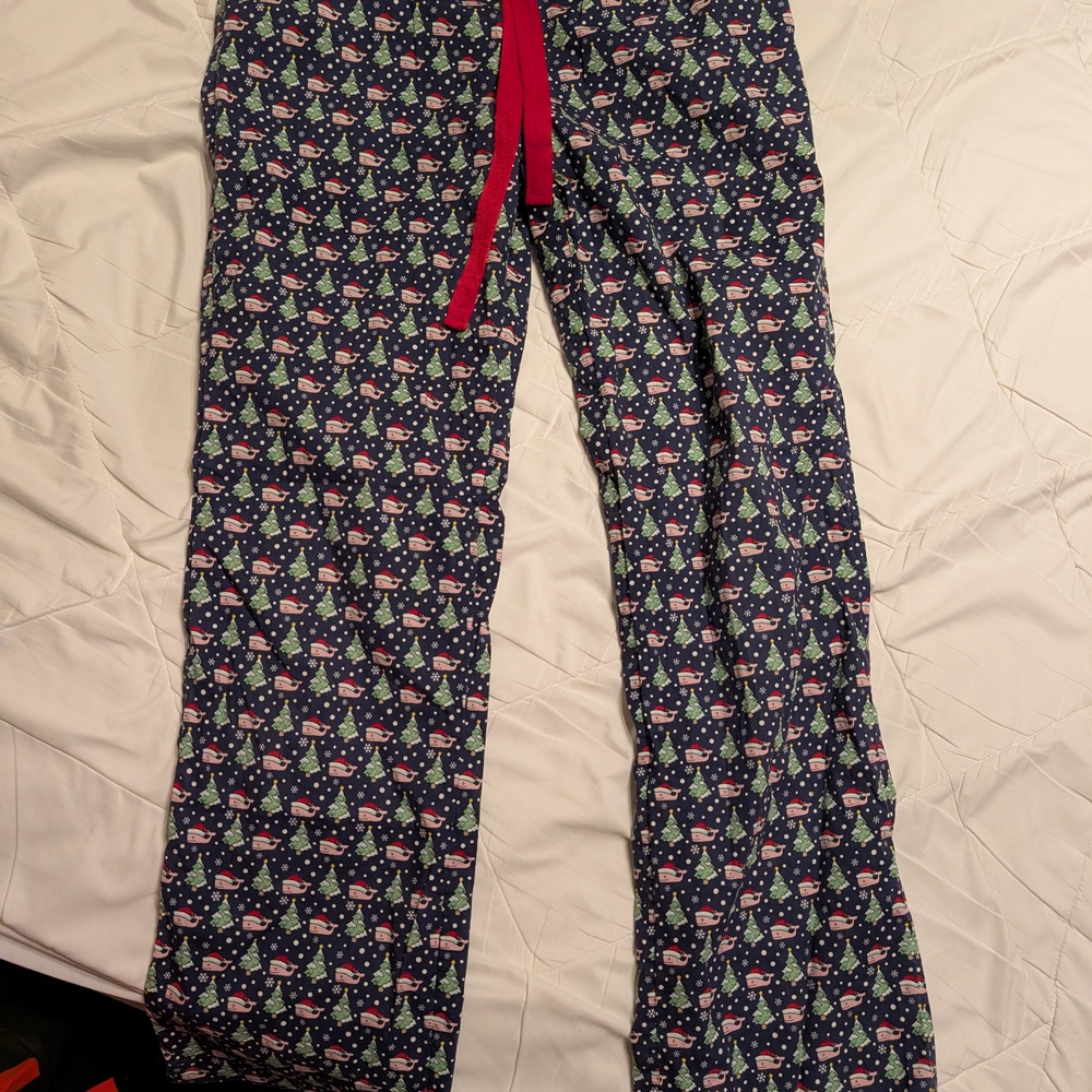 Vineyard vines Santa Whale Print Christmas Pajama Pants Women's Xs